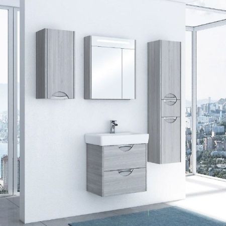 Зеркальный шкаф Акватон Сильва 60 с подсветкой 1A216202SIW50 Дуб макиато, артикул 1A216202SIW50