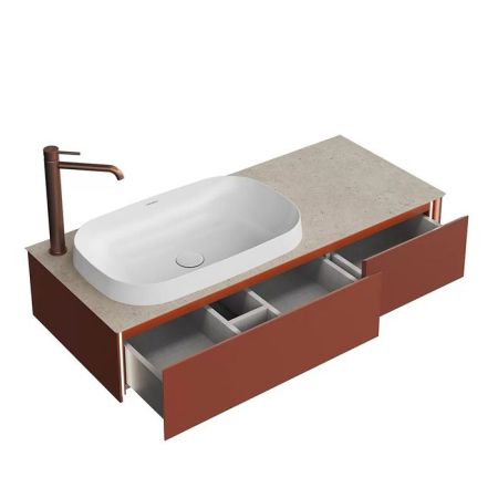 Тумба MAGICA подвесная 120, 2 ящика, венецианский красный матовый, артикул MA.120.2\VR.M