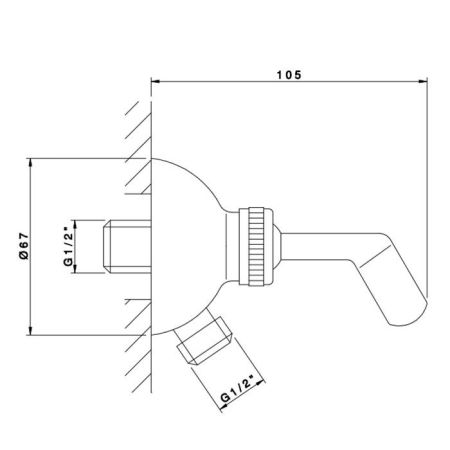 Nicolazzi Держатель душевой ручной лейки, с подводом воды 1/2", цвет: BRONZED PLATED, артикул C7124BZ