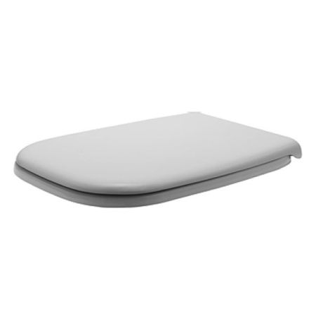 Сиденье для унитаза, Duravit, D-Code, с крышкой, ширина, мм-355, глубина, мм-425, высота, мм-30, тип шарниров-без SoftClose, материал шарниров-нержавеющая сталь, цвет шарниров-хром, декор-без декора, цвет-белый, артикул 0067310000