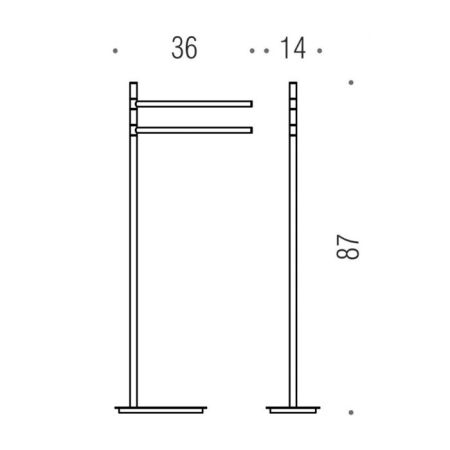 Colombo Square Стойка для полотенец, цвет: PVD нержавеющая сталь, артикул B9901.HPS1