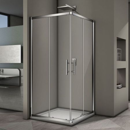 Душевой угол Veconi Rovigo RV-29, 900x900x1900 хром, стекло прозрачное, артикул RV29-90K-01-19C3
