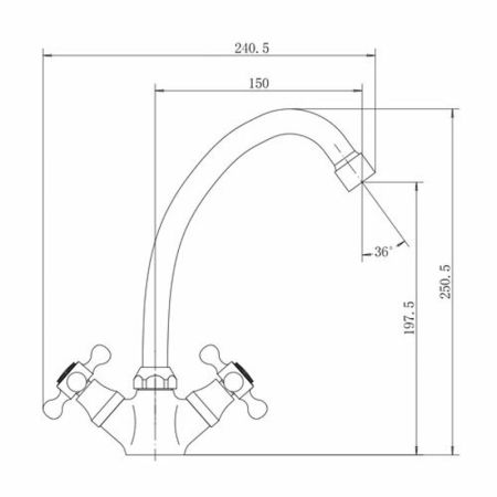 Смеситель для кухни FASHUN A4119-2, хром