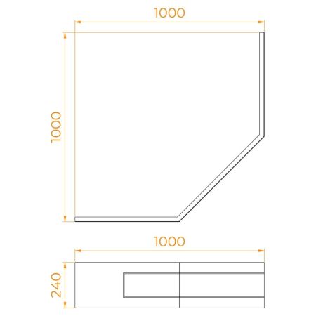 Экран для душевого поддона RGW NT/CL-S (1000x1000), артикул 16230713-10