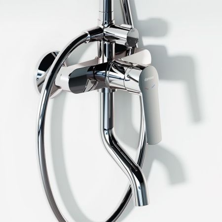 977740000 Jupiter душевая система с ванно-душевым смесителем, хром, артикул 977740000