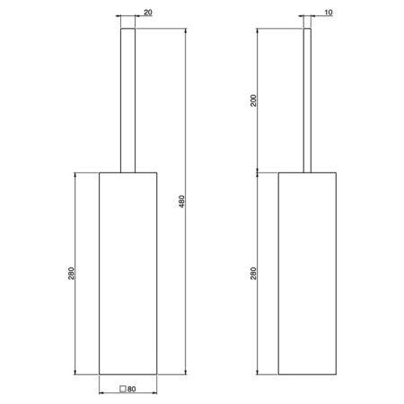 Fima Carlo Frattini Accessori Туалетный ёршик, напольный, цвет: чёрный матовый, артикул F6026/3NS