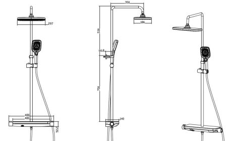 Душевая система Savol SK-H3445H, черный, артикул SK-H3445H