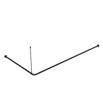 Угловой карниз для ванной комнаты, 90-180 см, черный, IDDIS, 060A200i14