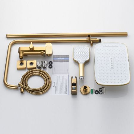 Душевая система Shevanik S4136G, золотой сатин, артикул S4136G