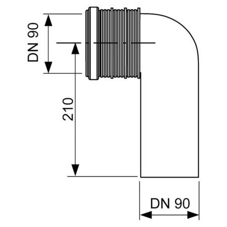 Отвод для унитаза TECEprofil 90° – DN 90/90, артикул 9820134