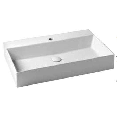 AZZURRA ELEGANCE Squared раковина подвесная/накладная 81х46см с 1 отв. под смеситель , цвет белый