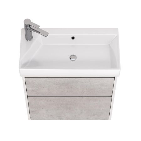 Тумба с раковиной подвесная Dreja Slim 65 см, белый/бетон, артикул 99-0503-com