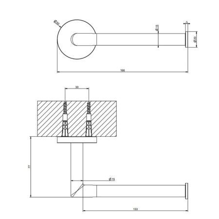 Gessi Tondo Настенный держатель для туалетной бумаги, цвет: Finox Brushed Nickel, артикул 63655#149