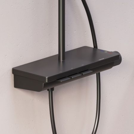 953760300 Gala душевая система с ванно душевым ТМС смесителемполкой, чёрный, артикул 953760300