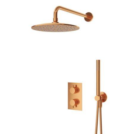 Душевая система термостатическая с переключателем для верхнего и ручного душа CEZARES LEAF-DSIP-T-25, артикул LEAF-DSIP-T-25-SR