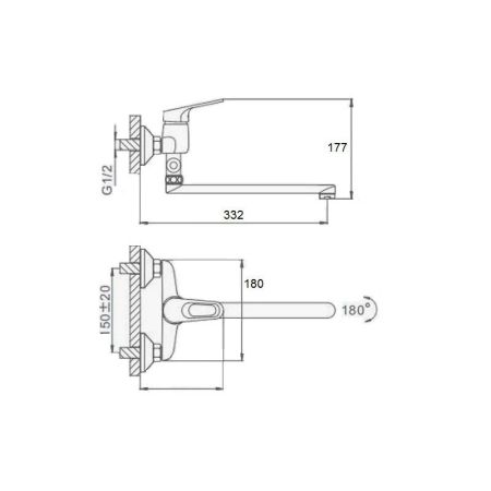 Смеситель для ванны D-Lin D140309-2, хром, артикул D140309-2