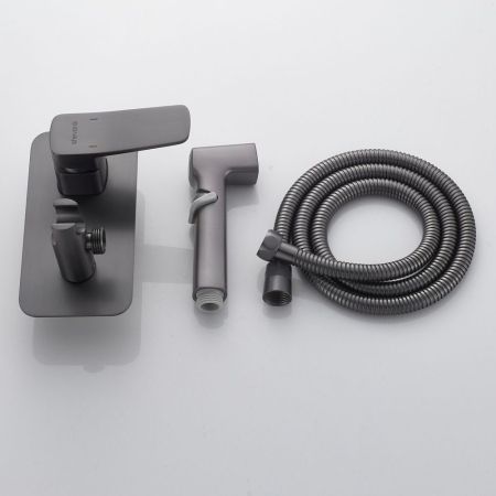 Гигиенический душ со смесителем Shevanik S9905T, оружейная сталь