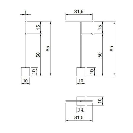 ANTONIO LUPI BIVIO Стойка напольная с полотенцедержателем и держателем туалетной бумаги, база из мрамора Carrara satinato, структура Bianco opaco, артикул BIVIO2.5.carrara