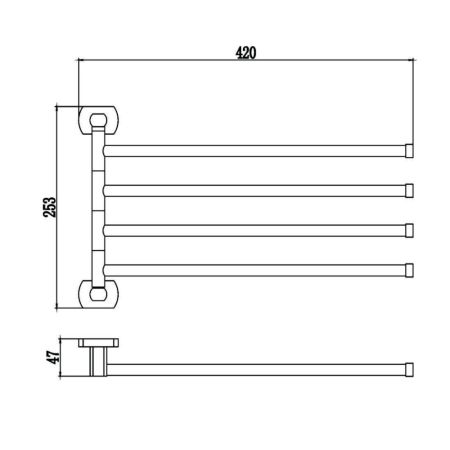 Полотенцедержатель Savol S-009904, хром, артикул S-009904