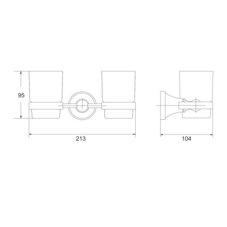 Стакан двойной для ванной комнаты Rose RG1922T, пепельный