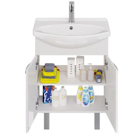 Тумба с раковиной подвесная/напольная Dreja Alda D 65 см, белый, артикул 99-0402-com