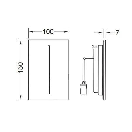 Лицевая панель TECEfilo Urinal, стекло черное (7,2 В или 230/12 В), артикул 9242065