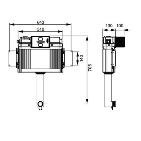 Застенный бачок для напольного унитаза., артикул 9041308