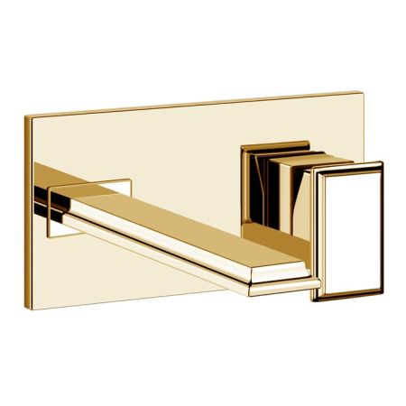 Gessi Eleganza Встраиваемый однорычажный смеситель для раковины, без донного клапана, с изливом (внешняя часть), цвет: шлифованное золото