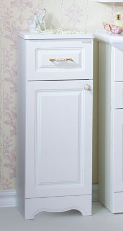 Тумба Бриклаер Анна 32 с бельевой корзиной L Белый глянец