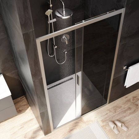 W90G-110-1-195MG Gem Solo Дверь душевая 110х195, стекло тонированное, профиль матовый хром, артикул W90G-110-1-195MG