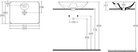 Раковина накладная Allen Brau Fantasy 53 4.11015.20 белый глянец, артикул 4.11015.20