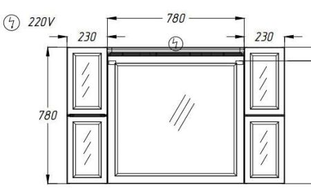 Зеркало Мираж 120 Opadiris Слоновая кость, артикул 