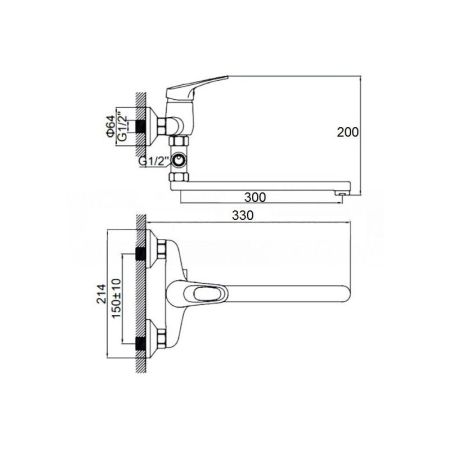 Смеситель для ванны D-Lin D140429, хром