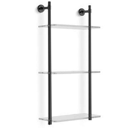 Bertocci Cinquecento Стеллаж с 3 стеклянными полками 30х62 см, цвет: черный матовый, артикул 110 0540 0800