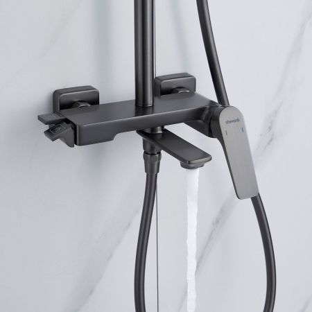 Душевая система Shevanik S4226T, оружейная сталь, артикул S4226T