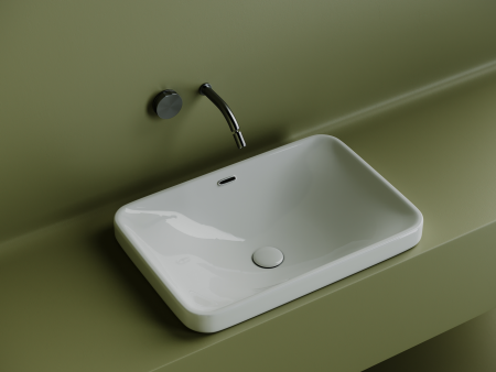 Умывальник прямоугольный встраиваемый сверху в столешницу Элемент (Element) 605x415x185мм, артикул CN5041