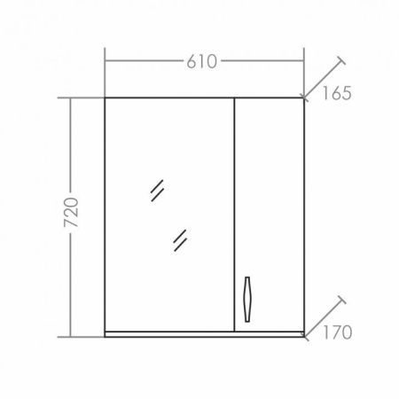 Зеркало "Верона-60" прав., артикул 700280