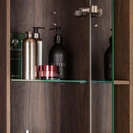 Шкаф-пенал, Laufen, Space, ширина, мм-300, глубина, мм-300, высота, мм-1700, тип установки-подвесной, дверцы-есть 1, петли-слева, с фронтальным зеркалом, цвет-вяз темный, артикул 4.1090.1.160.103.1