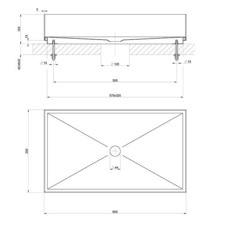 GESSI 316 Раковина 600x350 мм., для установки на столешницу, без перелива, нержавеющая сталь, цвет Warm bronze Brushed PVD