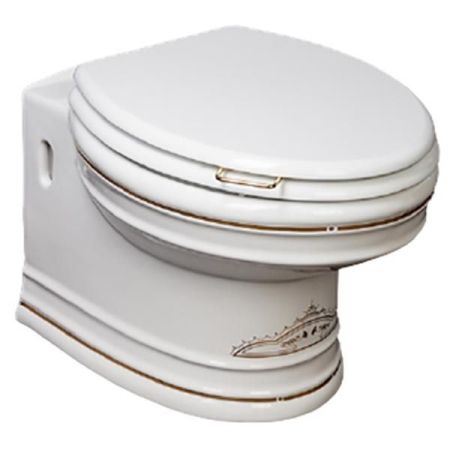 Унитаз Boheme Puro 954-G подвесной Белый с узором Золото без сиденья, артикул 954-G