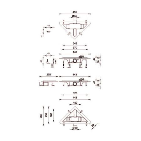 Душевой уголок Ambassador Diamond 12011106L-ST10, квадратный, угловой трап, 100х100
