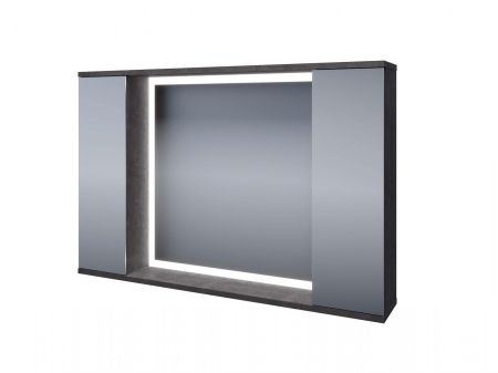 Зеркало-шкаф LED "Дэрри 100", бетон / цемент, 2 части, артикул SP-00001039