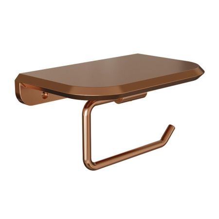 Держатель для туалетной бумаги с полочкой Knotlor PH103RB, бронза, артикул PH103RB