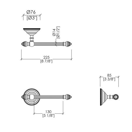 Devon Black Diamond Держатель  туалетной бумаги, декоративные элементы черного цвета ,цвет держателя  никель блестящий, артикул BLKD511NK