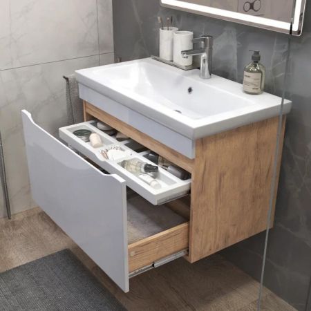 Тумба под раковину подвесная VIGO Grani 166 дуб золотой, 80 см, артикул 166 дуб золотой