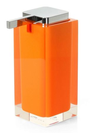 Gedy Rainbow, настольный дозатор с плоской пластиковой помпой, цвет хром - оранжевый, артикул RA80(67)