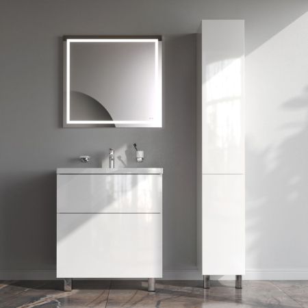 M90FSX07522WG32 GEM, База под раковину, напольная, 75 см, 2 ящика push-to-open, цвет: белый, глянец, артикул M90FSX07522WG32