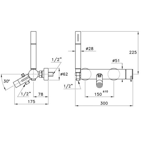 Stella Lucilla Смеситель для ванны 3267/306 с ручным душем, цвет: хром, артикул LL 02004 CR00