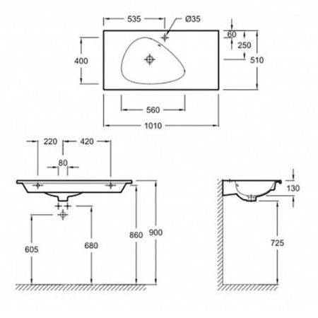 EXAQ112-Z-00 раковина мебельная NOUVELLE VAGUE /101/ (белый), артикул EXAQ112-Z-00