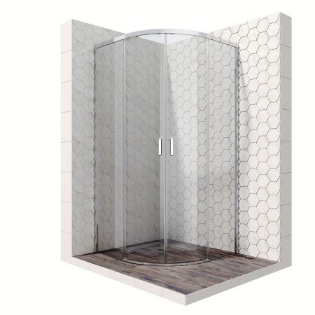 Душевой уголок Ambassador Queen 11011101-MA1, полукруглый, точечный трап, 90х90, артикул 11011101-MA1